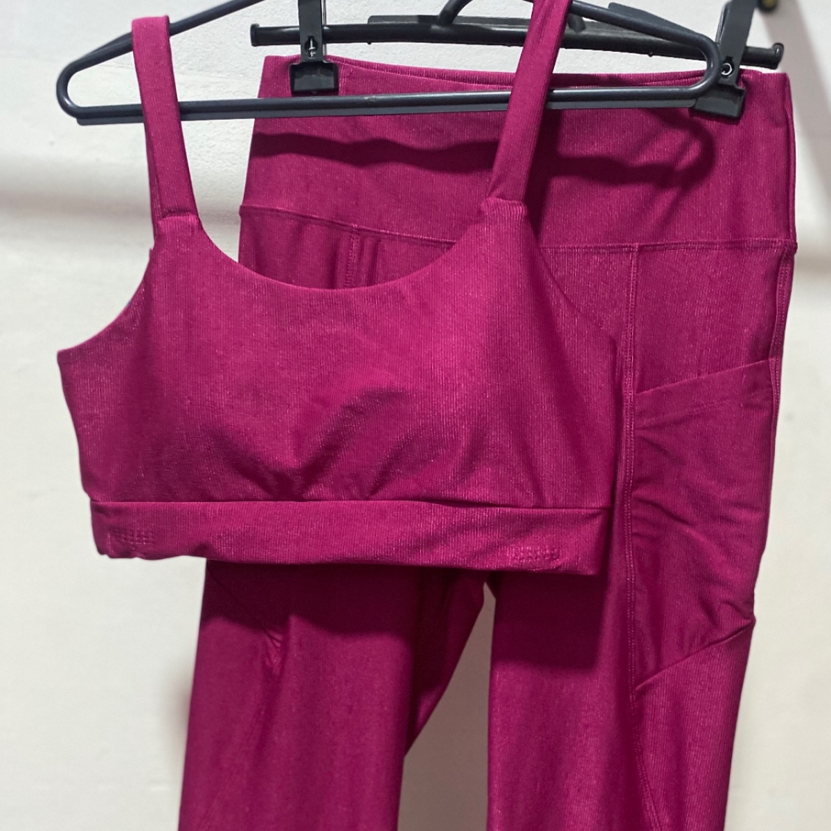 Conjunto Top + Calça Poliamida Canelado